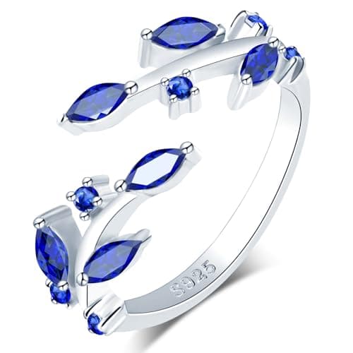 MICGIGI Bague réglable en argent sterling 925 motif feuilles pour femme - Chic et ajustable pour tout usage - Grande off