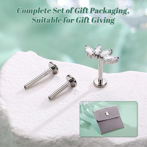 Adramata G23 Titane Piercing - Hypoallergénique pour Piercing Tragus et Helix - Femmes - Accessoires deMode Body Jewelry