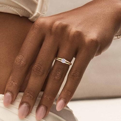Milacolato Bague en Argent 925 Ajustable pour Femme | Bague de Fiançailles Éternelle en Argent Or | Bague de Mariage Zir