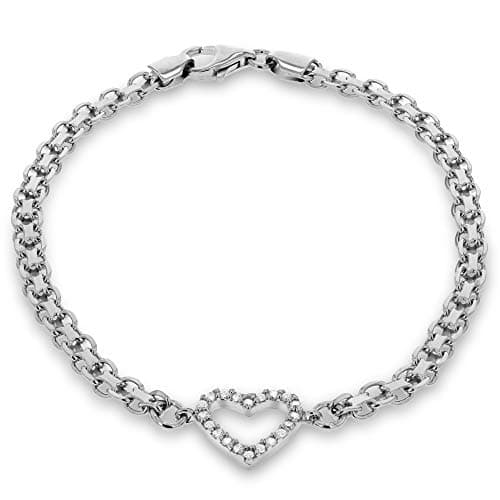 Bracelet Tuscany Silver Charms Argent 925 Oxyde de Zirconium 12 cm Pour Femme