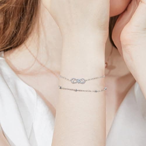 Bracelet Argent Sterling 925 Yinsen Femmes Reglable Cadeau Noël Anniversaire Fête des Mères Maman