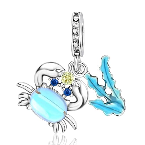 Amuefer 925 argent charms bracelet collier pendentif perles charmé papillons, amour, cadeaux pour mère anniversaire, tor — C-Granchi e Alghe