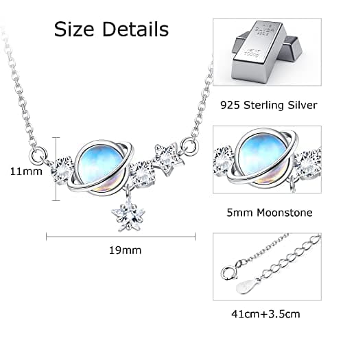 Collier Adramata Argent 925 Pierre de Lune Femme - Chaîne Cadeau Fête des Mères, Amie, Anniversaire Éco-responsable 100%