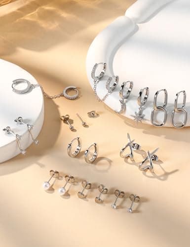 Adramata Boucles d'Oreilles Femme Acier Inoxydable Or Argent Helix Tragus Piercing Soldes