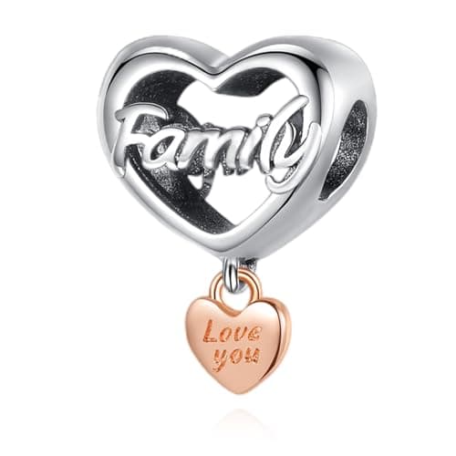 Amuefer 925 argent charms bracelet collier pendentif perles charmé papillons, amour, cadeaux pour mère anniversaire, tor — D-Famiglia Amore Cuore