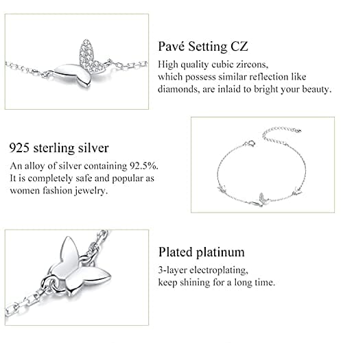 LOKILOKI Bracelet Argent Sterling 925 Homard Fermoir pour Femmes Populaire Cadeau Bijoux OOTD