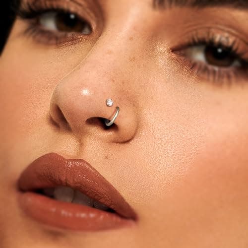 LOLIAS Piercings au Nez Rond pour Femmes Hommes | Acier Chirurgical 18/20G | Bijoux Piercing Septum Feminin et Masculin