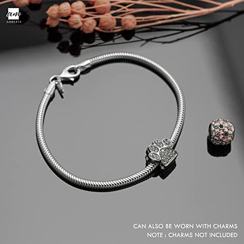 Amberta Bijou Bracelet à Breloques en Or Fleuri pour Femme 925 Sterling