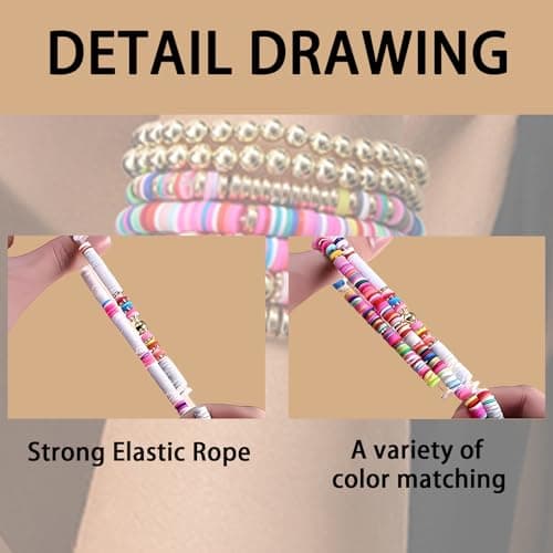 Bracelets Extensibles Boho KIRVOS pour Femme Adolescente Étébijoux de Plage 7 Pièces Arc-en-Ciel Surfeuses