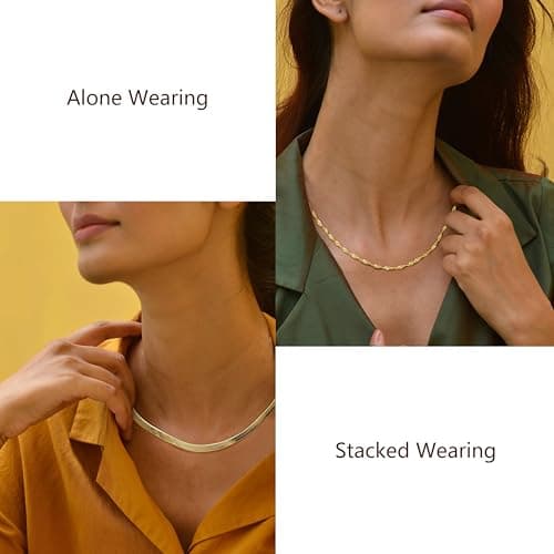 Kakonia 14K plaqué or superposé - Collier pour femme - Élégant et résistant - 40 cm