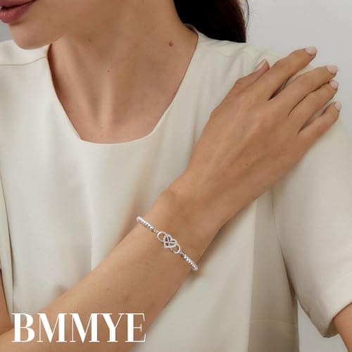 BMMYE Bracelet en Argent 925 Femme, Accessoire de Mode pour Femme, Bijou Zircon Cubique Éternel, Cadeau Parfait pour Fem