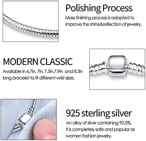 QIKAOLA S925 Bracelets en argent pour Pandora, destinés aux femmes - Élégants et 있었던 질문을 기반으로 한 최적화된 SEO 헤더: QIKAOLA S92