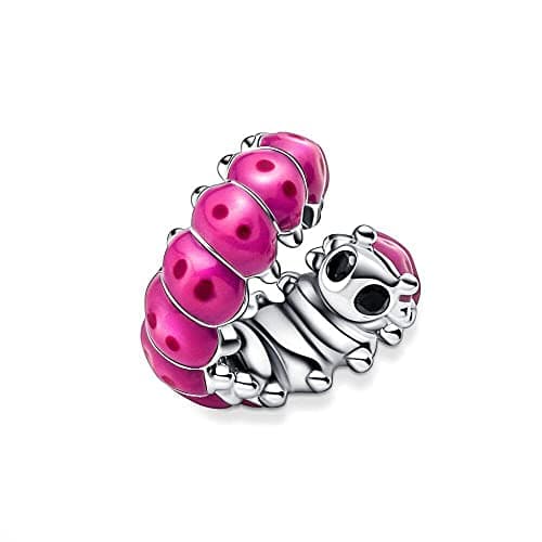 Pendentif Lkwidi Femme Charms Argent Sterling 925 Famille Amour Animaux Zircon Cubique Femmes Bracelet — Cute Curled Caterpillar