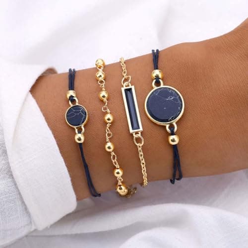 Lot de 4 bracelets bohèmes empilables Edary pour femmes