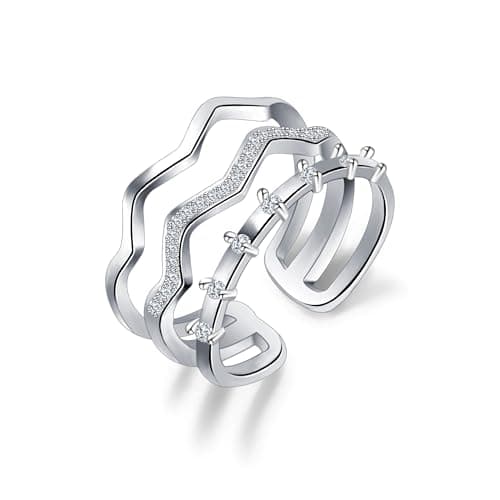 ALEXCRAFT Bague Argent 925 Femme Élégante et Hypoallergénique, Cadeaux de Bijoux pour Fille, Mère et Copine — J-argent