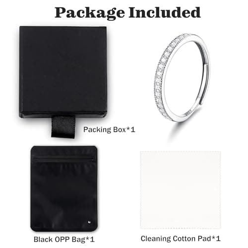 JeweBella Bijou Minimaliste Femme Argent 925 Bague Réglable Anneau Zircone Cubique Fiançailles Marriage Bijoux Femmes