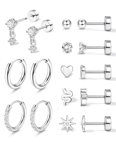Adramata Boucles d'Oreilles Femme Acier Inoxydable Or 18 Carats Piercing Tragus Store Américain