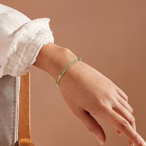 Bracelet Pierre Naturelle Femme Plaqués Or Œillet de 5MM Acier Inoxydable 3MM Bohème Cristal Cadeau Recycled 100mm