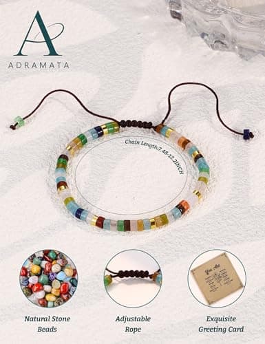 Bracelet Pierre Naturelle Femme Motivation Amitié Fait Main en Cristal Cadeau