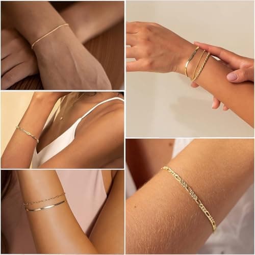 bracelets huzna femme plaque acier inoxydable serpent ensemble argent or