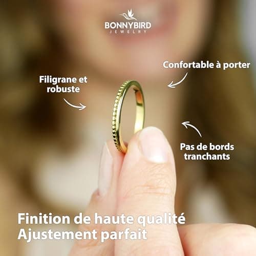 BONNYBIRD Lot de Bagues Femme en Acier Inoxydable Résistant à l'Eau BonnyClassic pour Femmes Occasions Spéciales