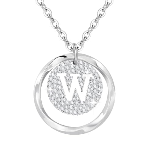 Colliers Initiales Femme Argent 925 Personalisés Cadeaux Noël Anniversaire — W