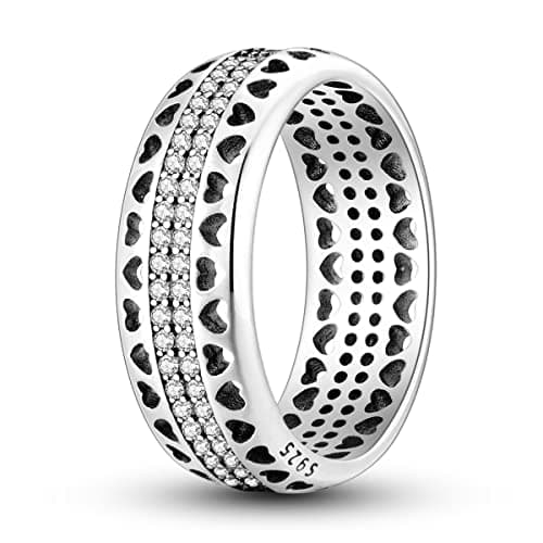 NARMO 925 argent sterling bijou lunaire étoile anneau mauvais oeil coloré zircone cubique femme vintage déclaration tail — Heart Cz