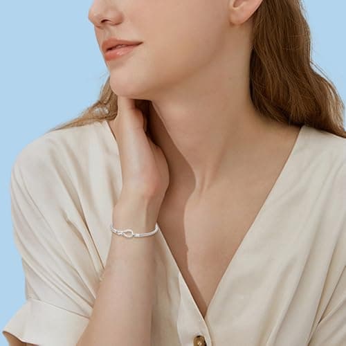 ChenYuTe 925 bracelet serpent argent sterling femme, cadeau élégant bijoux fête des mères Saint-Valentin, anniversaire N