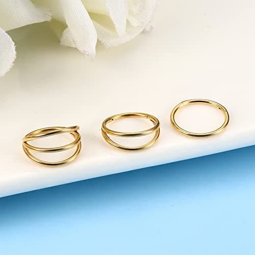 Anneau Clicker Daith pour Femmes en Acier Chirurgical 316L | Écoutez Adramata | Bijoux de Piercings pour Argent Or Tone