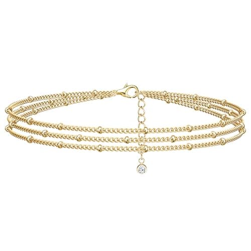 Bracelet Orazio Argent Or Rose Femmes BijouxEmpilables Cadeau Réglables 925 Or Rose Perles — Or