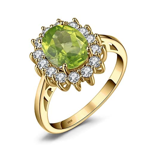 JewelryPalace Diana Princesse Améthyste Péridot Grenat Citrine Topaze Bague Argent 925 Or Jaune Or Rose Vintage Parure d — 6-2 Vert Péridot Bague Plaqué Jaune Or