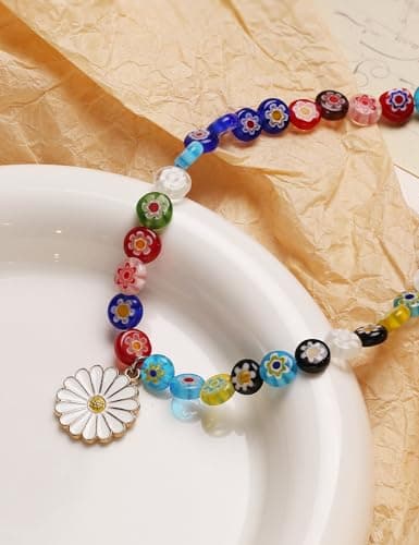 Collier de perles colorées Adramata pour femmes et filles - Boho Summer Accessories Recycled Claim Standard 100