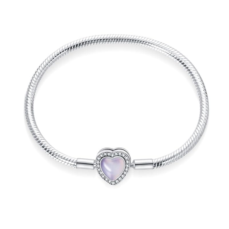 Bracelet en argent sterling 925 femme avec fermoir coeur Saint Valentin CMB051 — PAB026