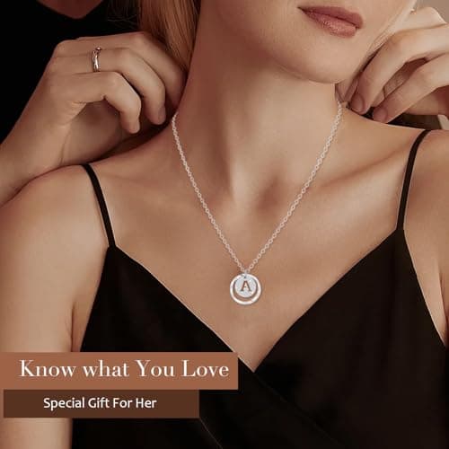 Colliers Initiales Femme Argent 925 Personalisés Cadeaux Noël Anniversaire