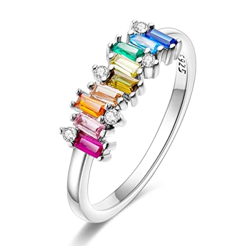 NARMO 925 argent sterling bijou lunaire étoile anneau mauvais oeil coloré zircone cubique femme vintage déclaration tail — Candy