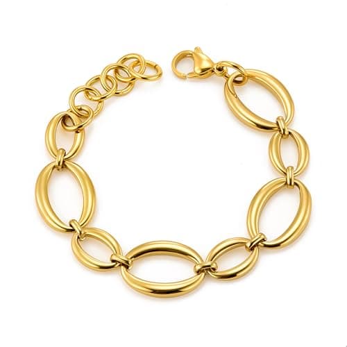 ALEXCRAFT Bracelet Argentée Femme Hypoallergénique, Épais et Hip Hop, Cadeau Idéal pour Femmes et Filles
ALEXCRAFT Brace — B-or