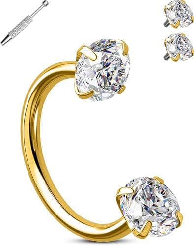 Anneaux de nez OUFER 20 g/18 g - En acier chirurgical 316L - Pour lèvre, sourcil, hélix, daith, oreille - Bijoux de pier