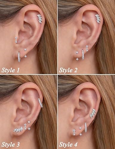 Adramata Boucles d'Oreilles Femme Acier Inoxydable hypoallergéniques Piercings Cartilage Tragus Helix Trendy Recycled Ar