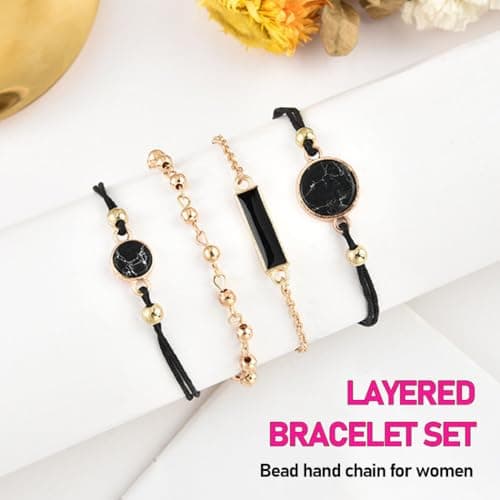 Lot de 4 bracelets bohèmes empilables Edary pour femmes