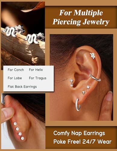 Adramata Boucles d'Oreilles Femme Acier Inoxydable Or 18 Carats Piercing Tragus Store Américain