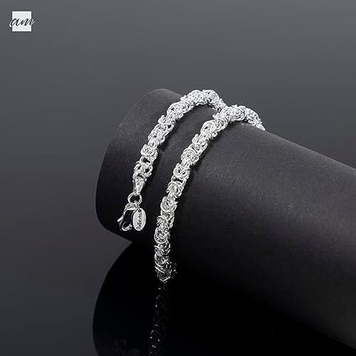 Amberta Bracelet Maille Royale Feminin en Argent Trendy Style Multitude Modèles