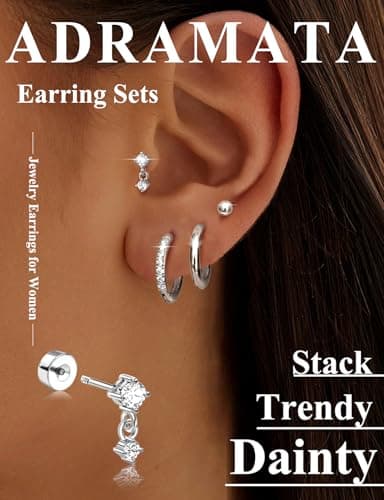 Adramata Boucles d'Oreilles Femme Acier Inoxydable Or 18 Carats Piercing Tragus Store Américain