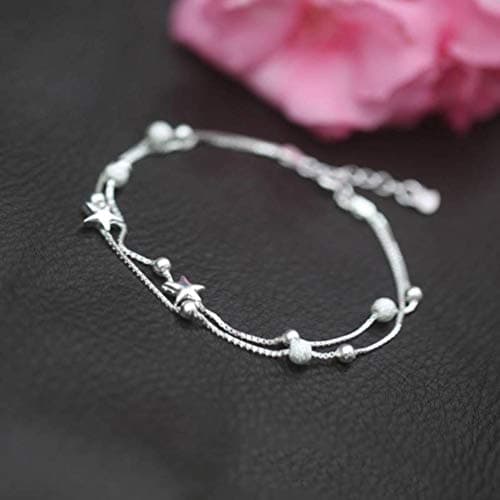 Bracelet en Argent 925 Femme Étoile de Mer petite Boule Double UV46