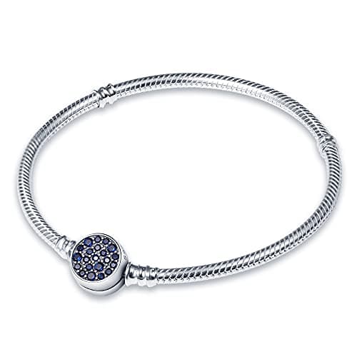 Bracelet en argent sterling 925 femme avec fermoir coeur Saint Valentin CMB051 — CMB063