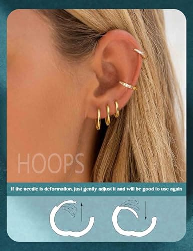 Adramata Piercings Acier Inoxydable Boucles d'Oreilles Femme Hypoallergéniques Perle Papillon Filles Creoles Helix Pierc