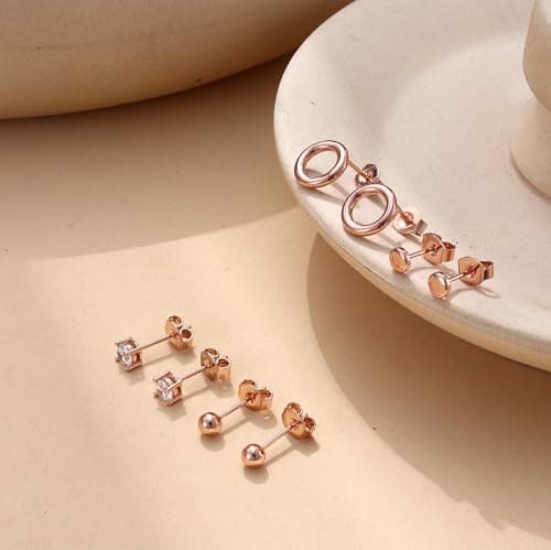 Adramata Boucles d'Oreilles Femme Argent 925 Hypoallergéniques | Cartilage Piercing Homme Argent/Or/Or Rose Recycled Cla