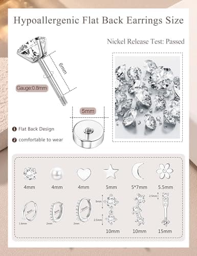 Adramata Piercings Or Acier Inoxydable Boucles d'Oreilles Femmes Scène Piercing Hypoallergénique