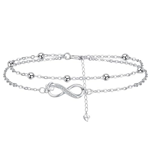 Bracelet Bijoux en Argent Sterling 925 Femme Soeur Mignon Cadeaux d'Anniversaire biedant un Design Élégant et Élancé;cha — argent- infini