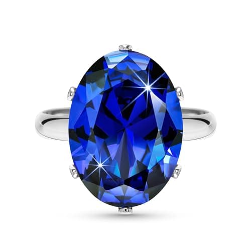Linawe Bague Ajustable en Diamant Synthétique Moissanite pour Femme, Grande Bague en Cuivre en Trois Nuances d'Or, Or Ro — Argent,Septembre