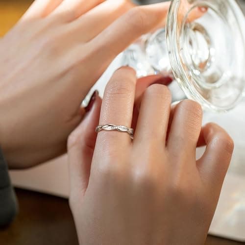 JeweBella Bague Réglable Empilable Femme Argent 925 Bague de Fiançailles Mariage Anniversaire Bague Pouce Or Rose Or Bij